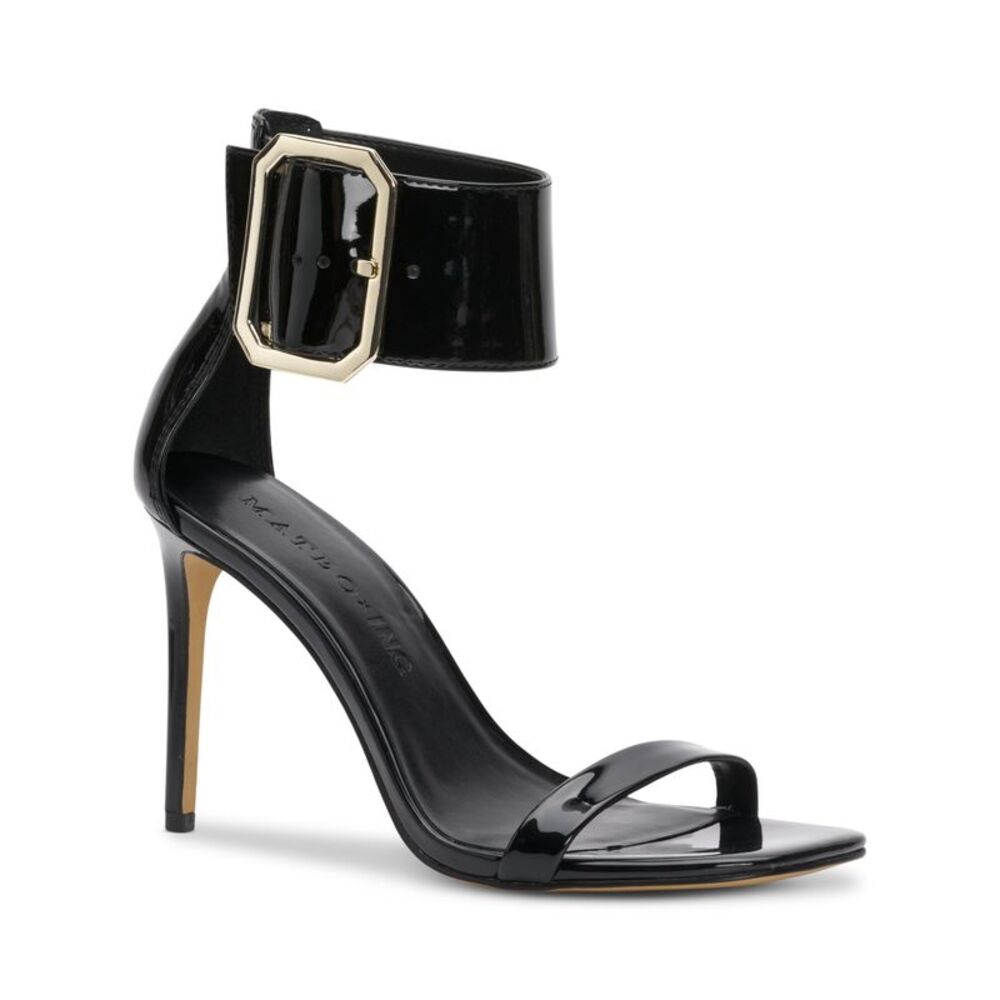 MATEO BY INC Womens Black Padded Melodie Square Toe Stiletto Heeled Sandal 10 M